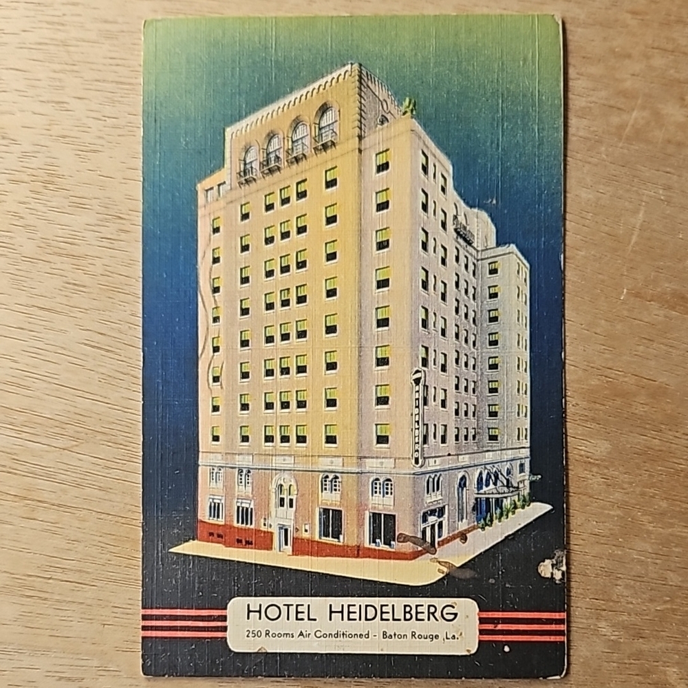Vintage Baton Rouge Louisiana Hotel Heidelberg Postcard
